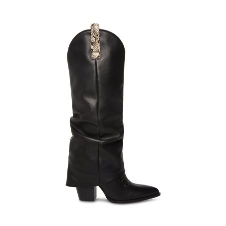 Botas Hasta La Rodilla Steve Madden Lassy Cuero Mujer Negras | ES YS3492